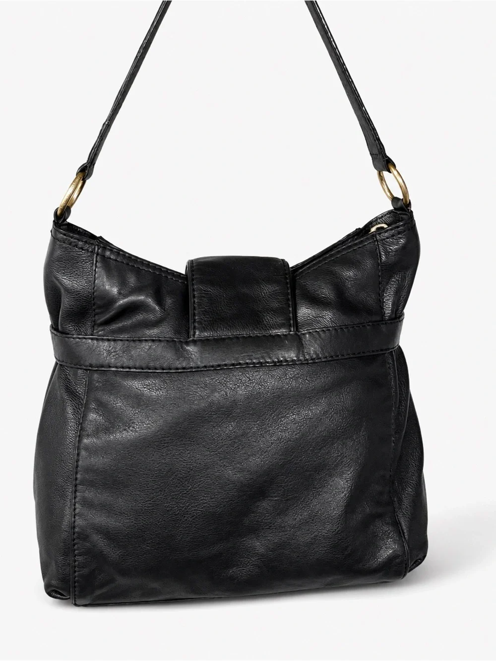 Michael Kors Chandler Black Pebbled Leather Hobo Shoulder Bag Gold Studded Y2K